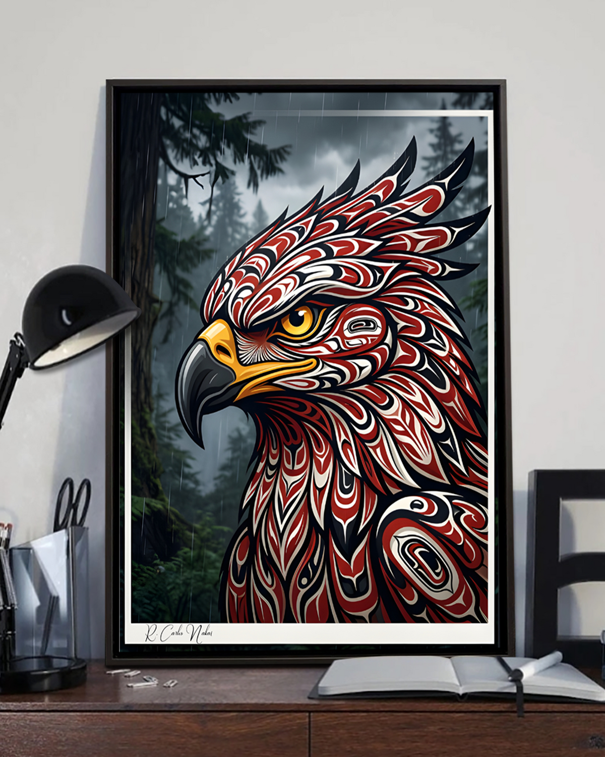 Native Eagle Art Poster - Canvas