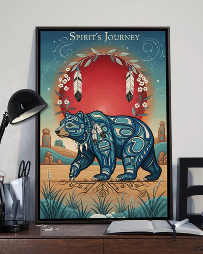 Native Bear Art Poster - Canvas