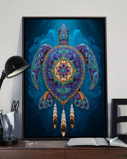Native Turtle Art Poster - Canvas