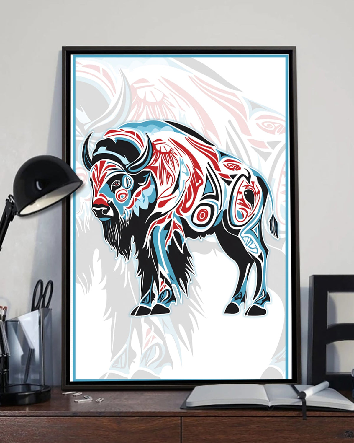 Native Bison Art Poster - Canvas