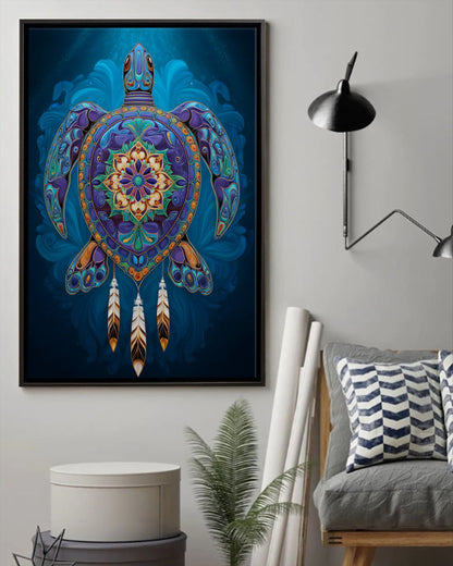 Native Turtle Art Poster - Canvas