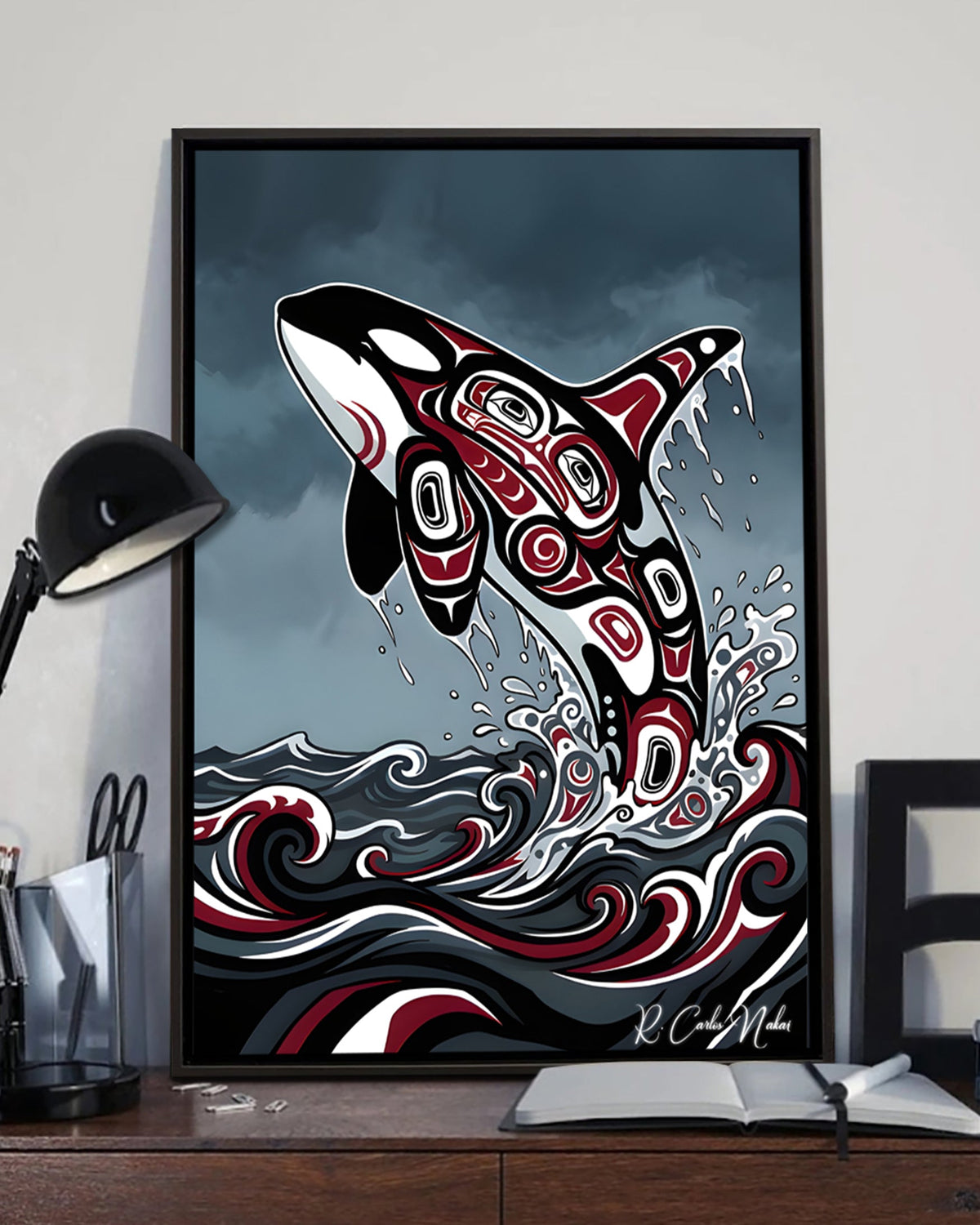 Native Orca Art Poster - Canvas