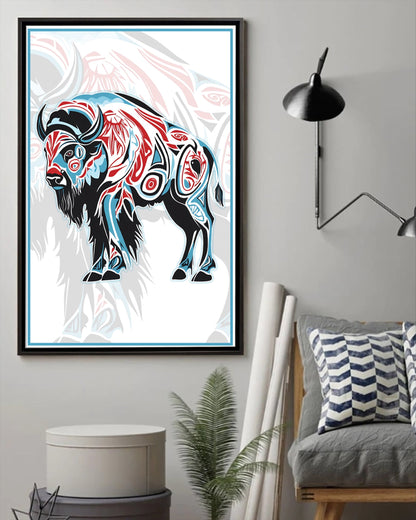 Native Bison Art Poster - Canvas