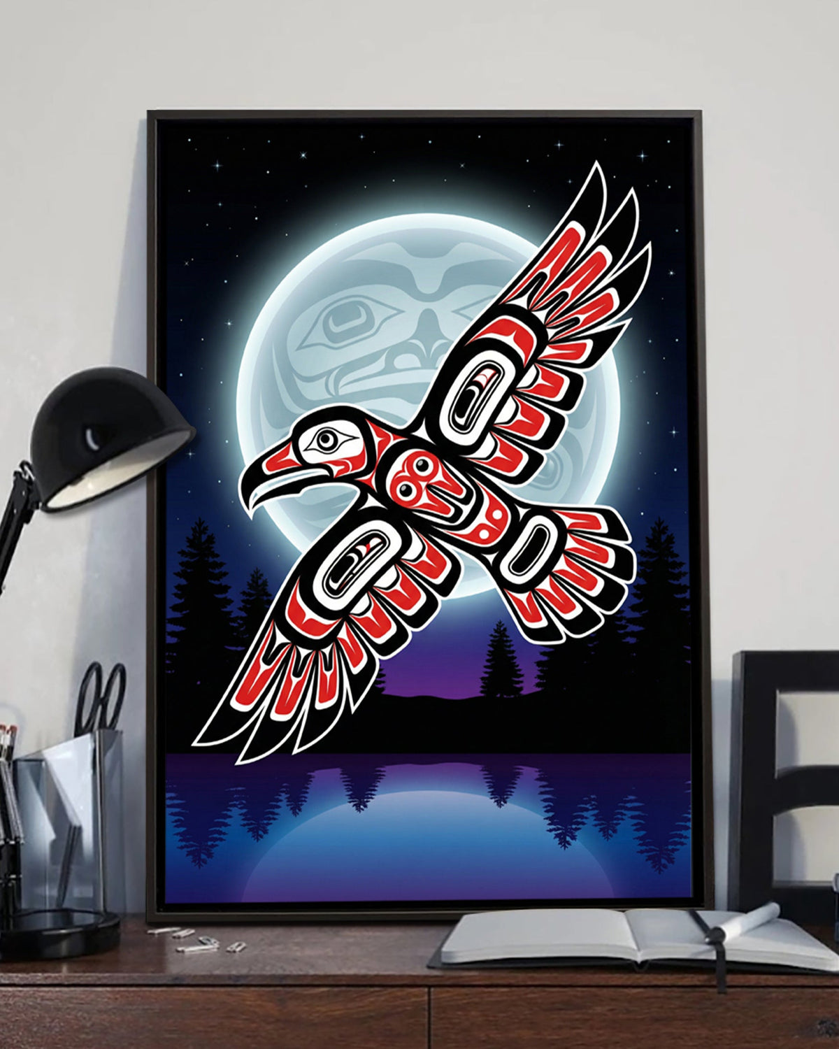 Native Raven Art Poster - Canvas