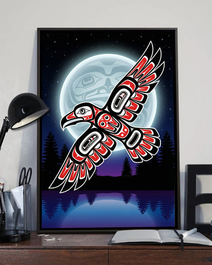 Native Raven Art Poster - Canvas