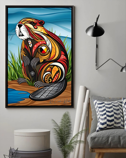 Native Beavear Art Poster - Canvas