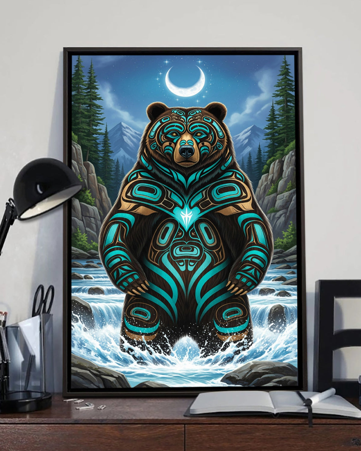 Native Bear Art Poster - Canvas