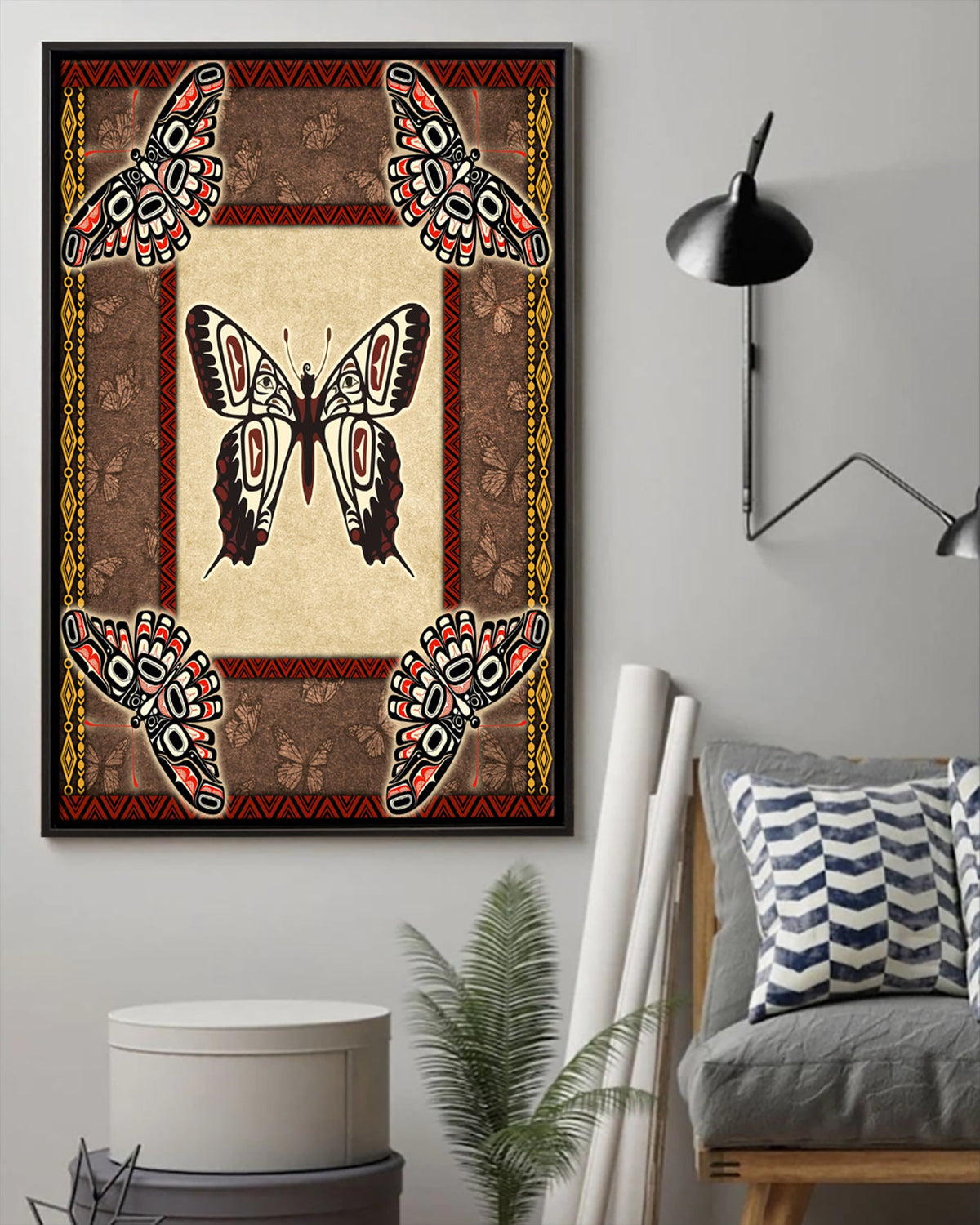 Native Butterfly Art Poster - Canvas