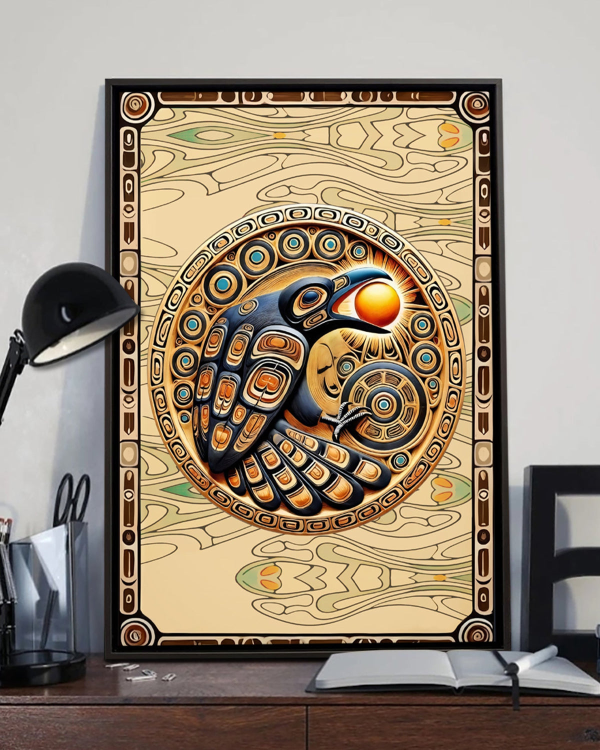 Native Raven Art Poster - Canvas