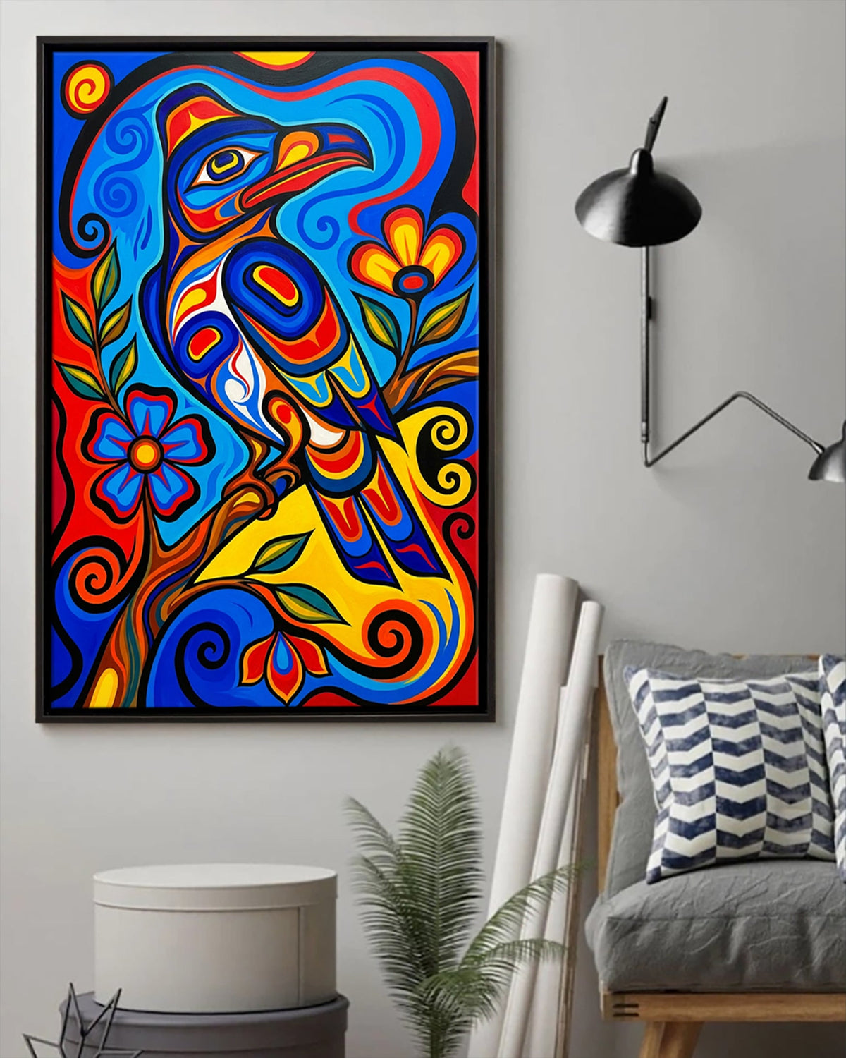 Native Raven Art Poster - Canvas