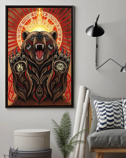 Native Bear Art Poster - Canvas