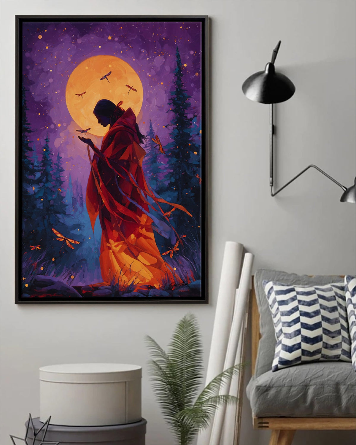 Embrace of the Moonlit Spirits Poster - Canvas