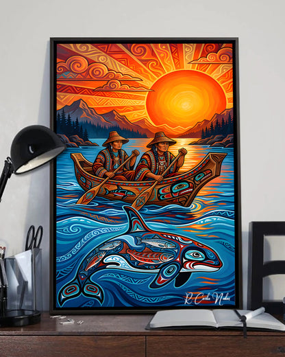 Native Orca Art Poster - Canvas