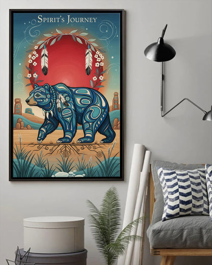 Native Bear Art Poster - Canvas