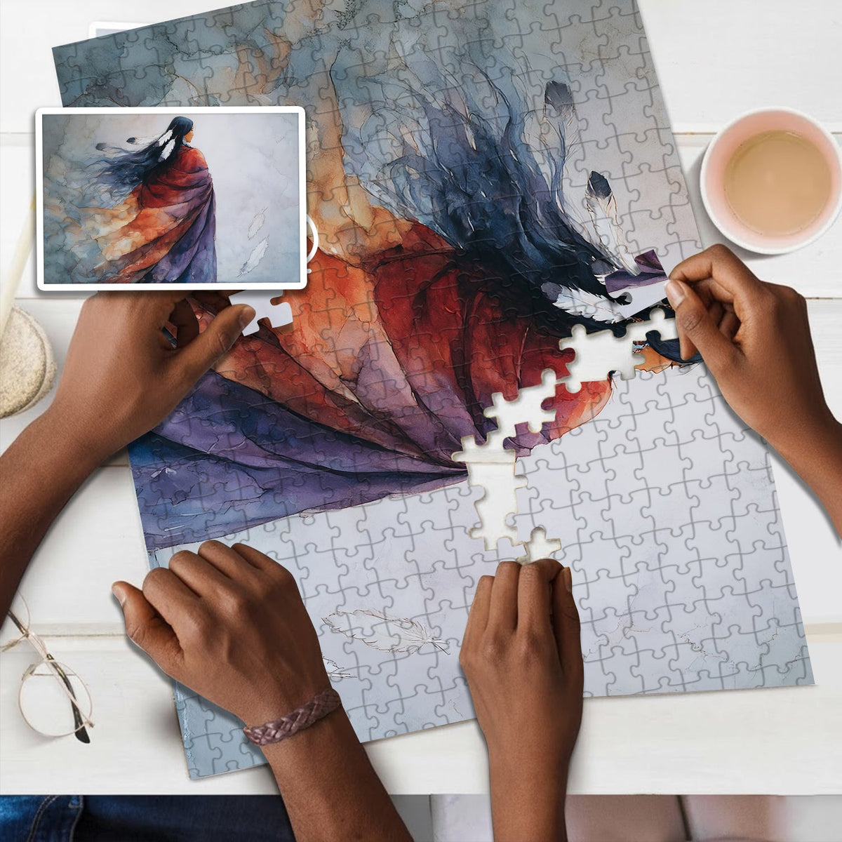 She Is Made of River and Stone – Wooden Jigsaw Puzzle (300 / 500 / 1000 Pieces)