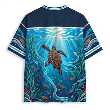 Sacred Turtle Ocean Mesh Jersey Unisex Shirt