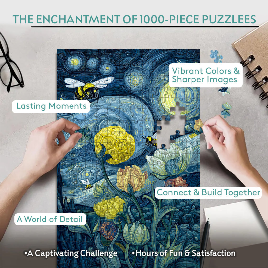Bee - The Little Workers of the Golden Field – Wooden Jigsaw Puzzle - CT52789 (300 / 500 / 1000 Pieces)