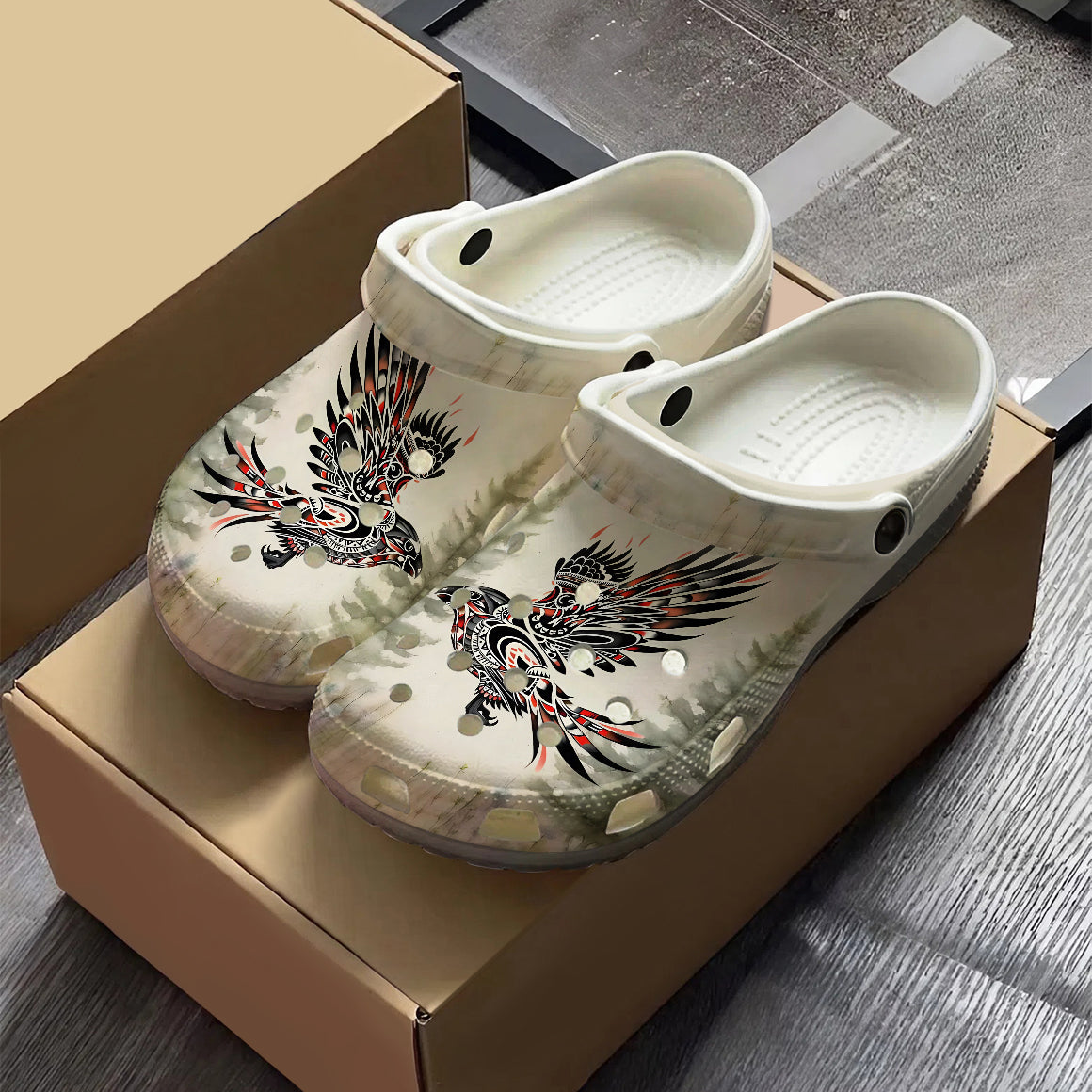 Native Bird Art Clogs Shoes for Adults & Kids