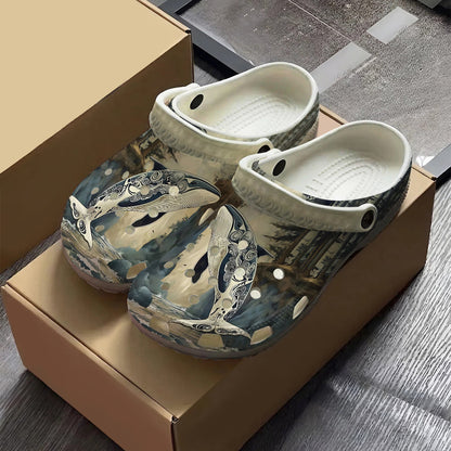 Native Orca Art Clogs Shoes for Adults & Kids