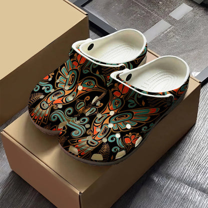 Native Hummingbird Art Pattern Clogs Shoes for Adults & Kids