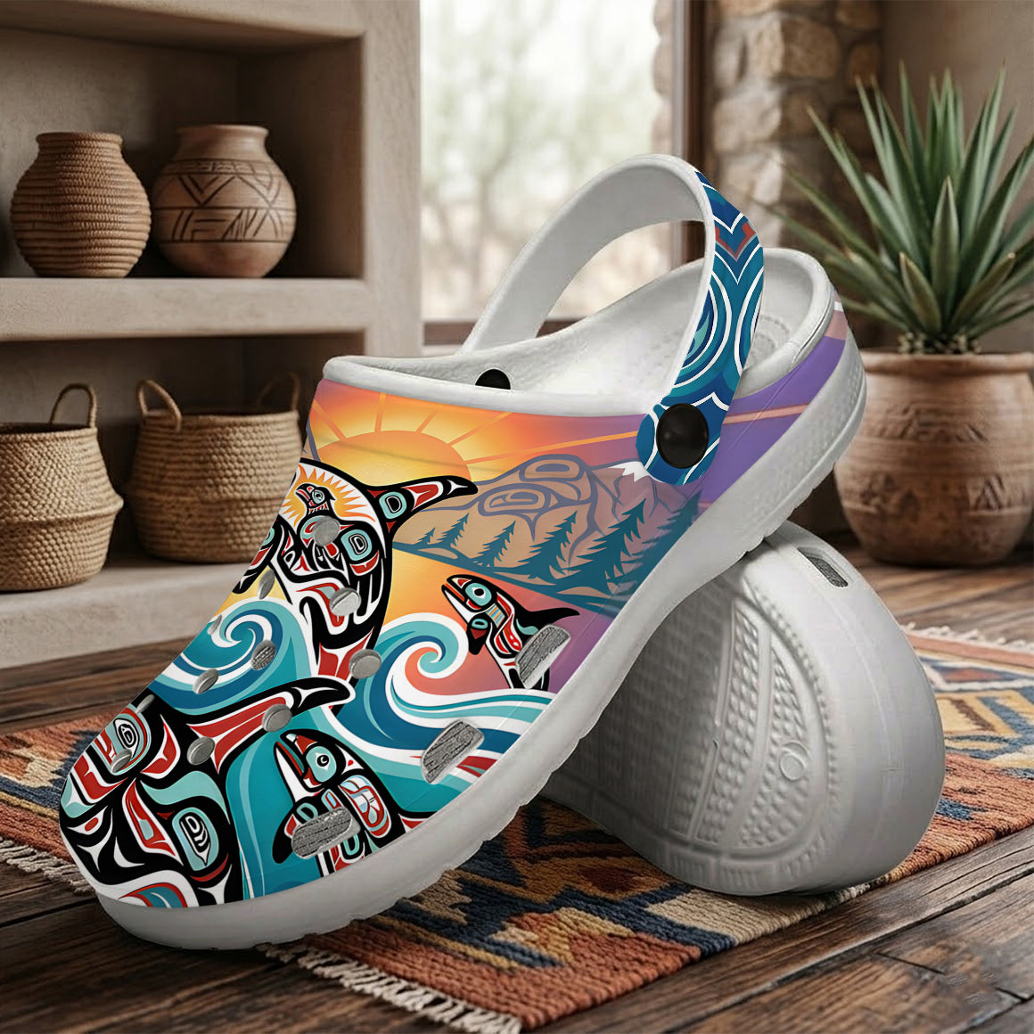 Native Orca Art Clogs Shoes for Adults & Kids