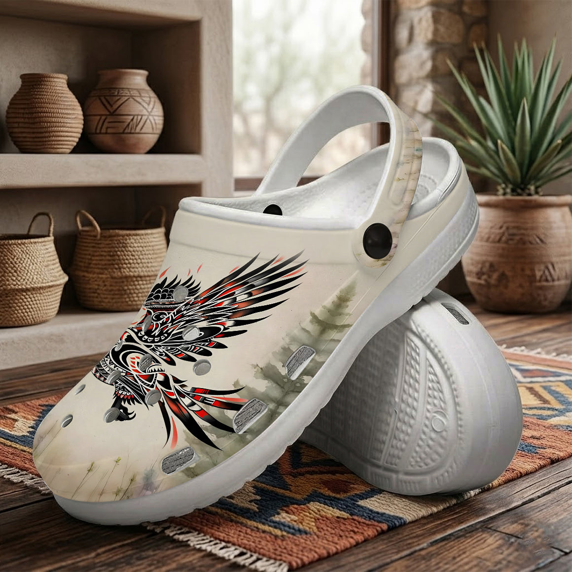 Native Bird Art Clogs Shoes for Adults & Kids