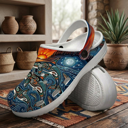 Native Orca Art Clogs Shoes for Adults & Kids