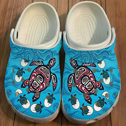 Native Turtle Art Clogs Shoes for Adults & Kids