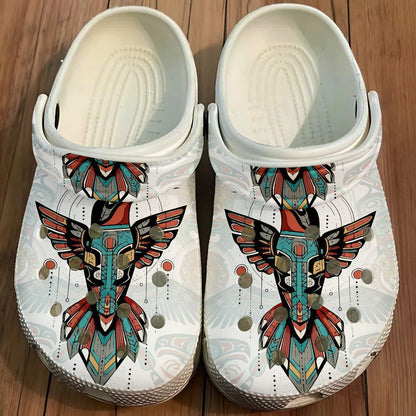 Native Hummingbird Pattern Clogs Shoes for Adults & Kids