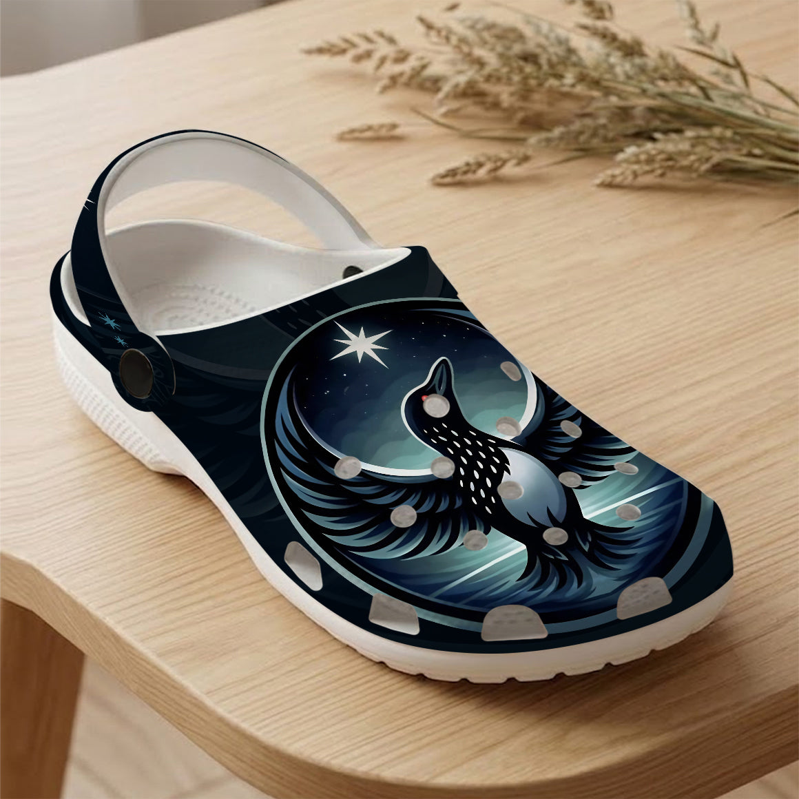 Native Common Loon Art Clogs Shoes for Adults & Kids