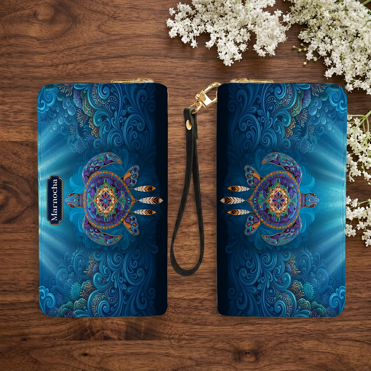 Celestial Turtle Spirit Personalized Leather Bag