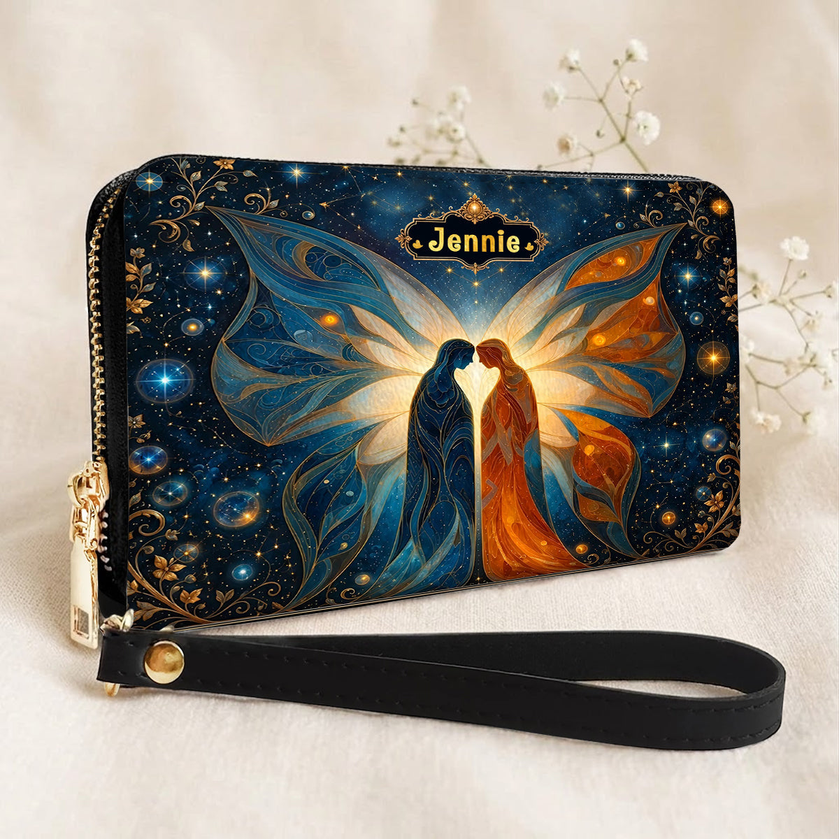 Twin Souls Embrace Personalized Leather Bag