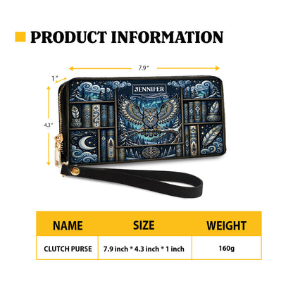 Celestial Owl Wisdom Personalized Leather Bag