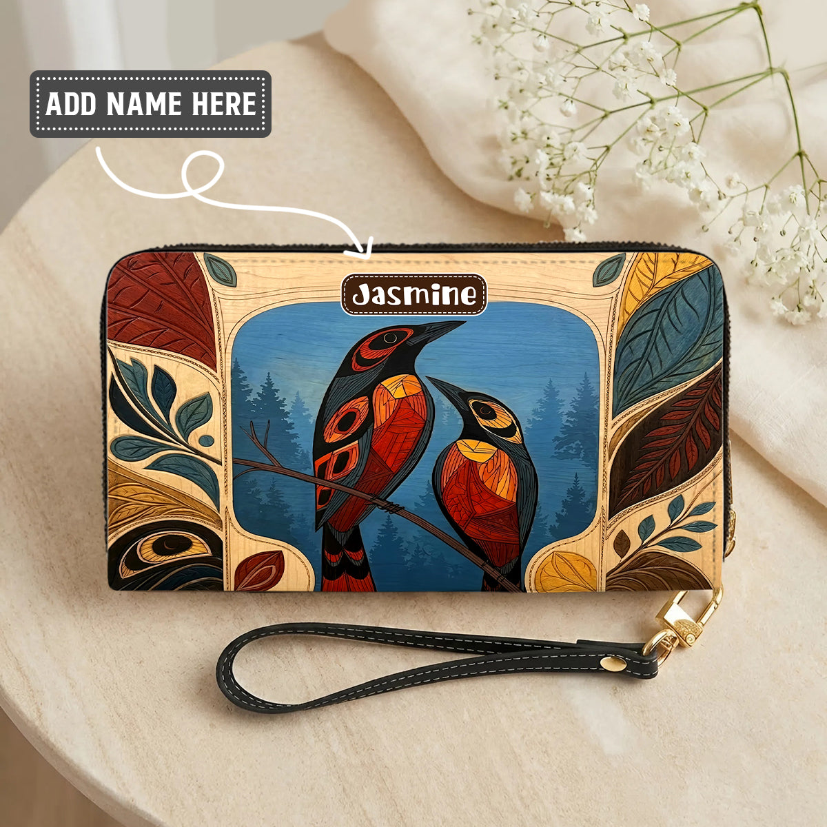 Sacred Bird Spirit Personalized Leather Bag