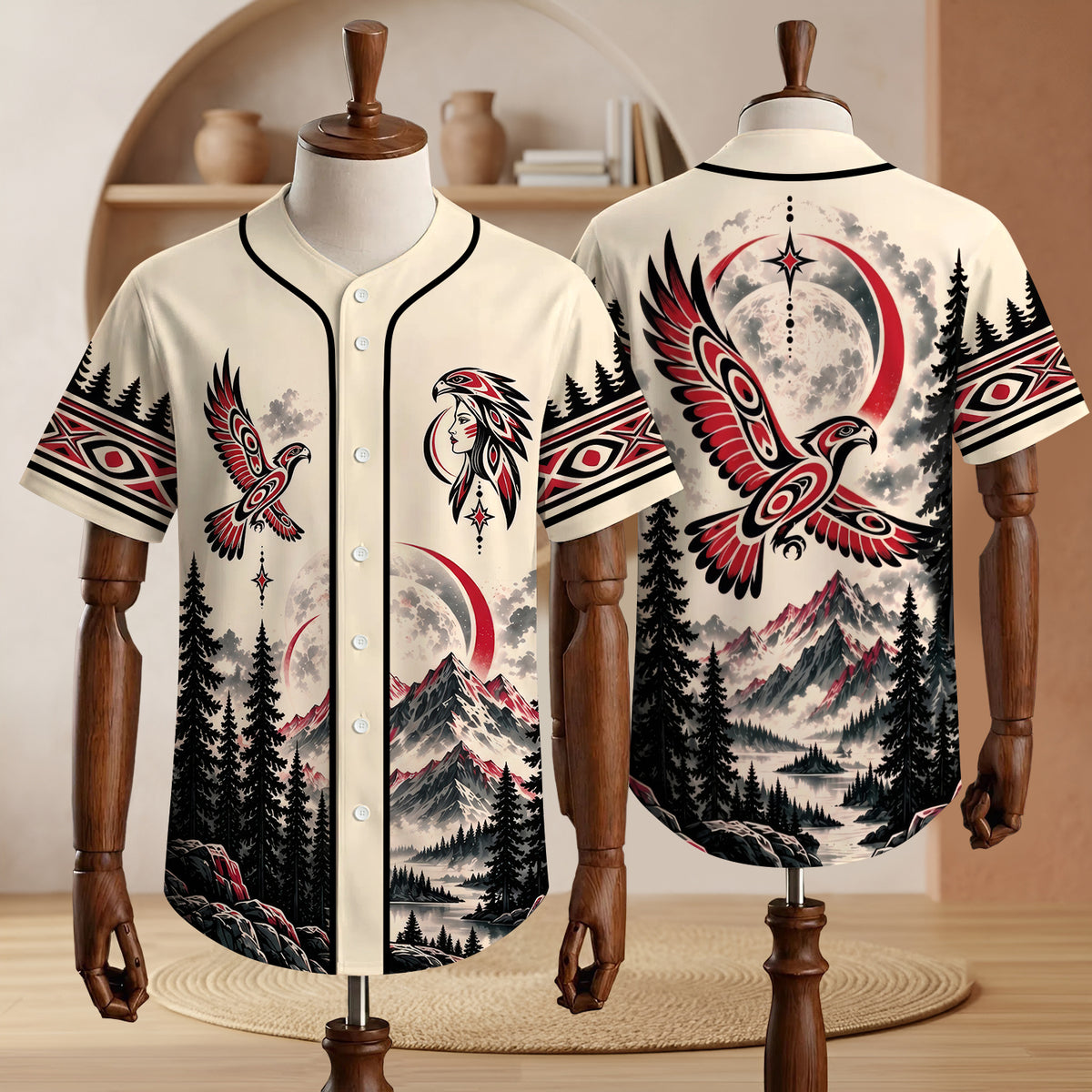 Red Hawk Spirit Baseball Jersey Unisex Shirt