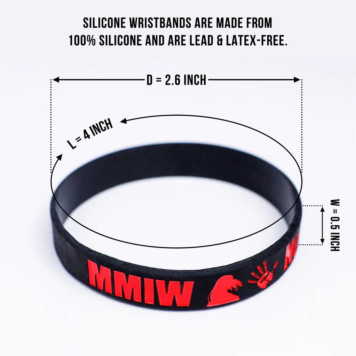 SALE OFF 50% - MMIW No More Stolen Sisters Silicone Wristband - Debossed Color V001
