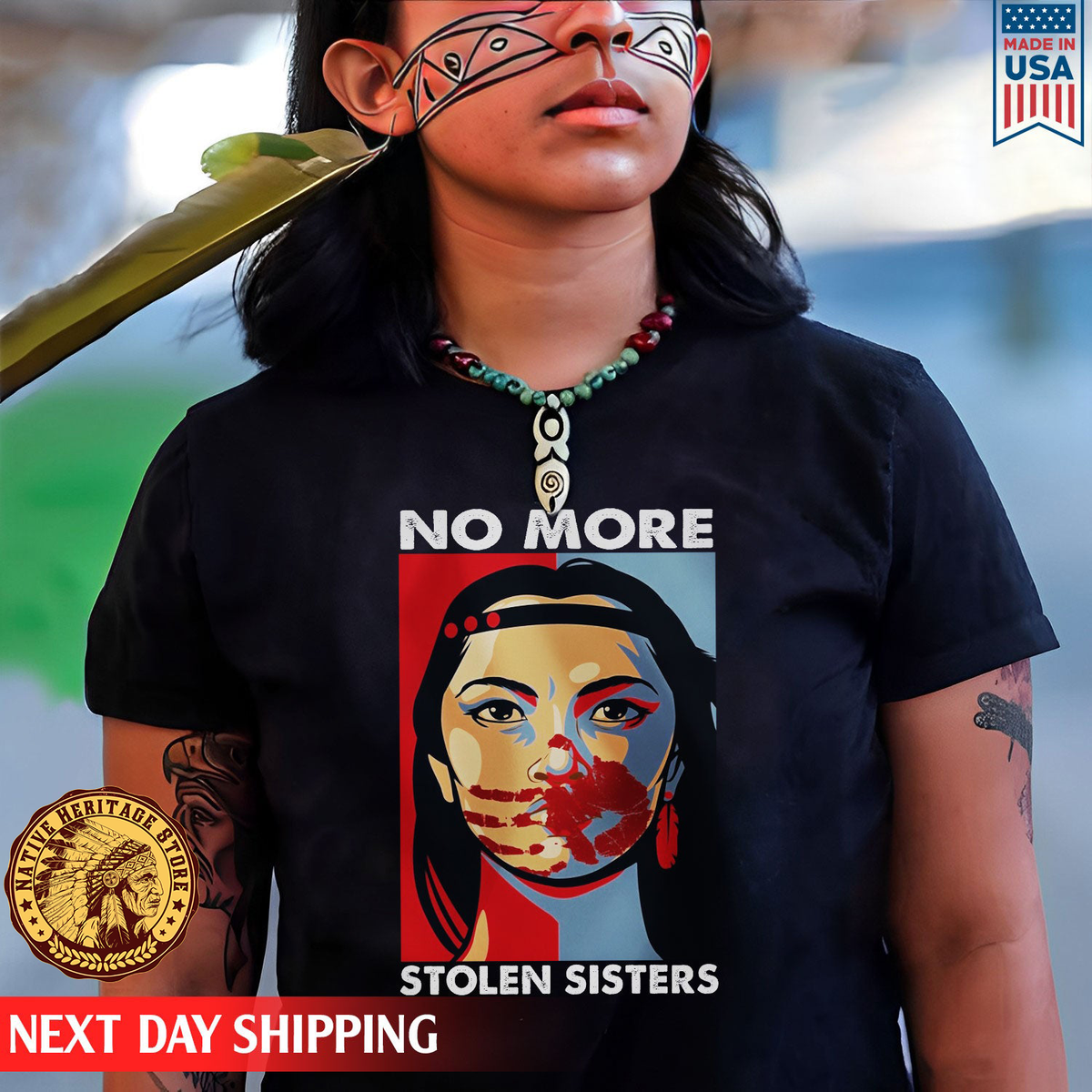 I Wear Red For My Sister Heart, No More Stolen Sisters MMIW Shirts
