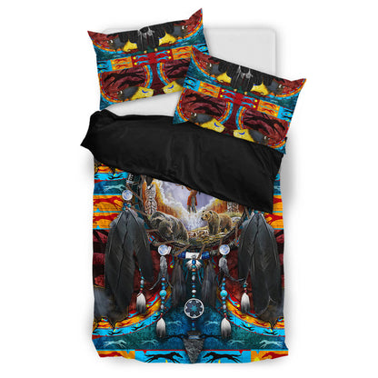 Native Wolf Dreamcatcher Bedding Set